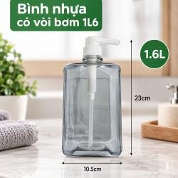 Bình nhựa có vòi bơm 1L6