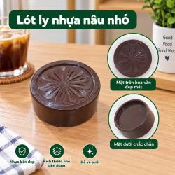 Lót ly nhựa nâu nhỏ