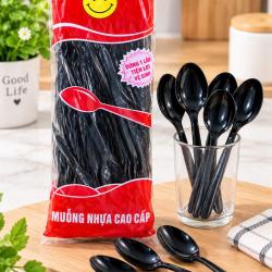 Muỗng nhựa đen Gia Tường dài 20cm
