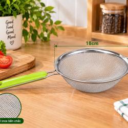 Vợt inox cán đỏ - Cán xanh 18cm 