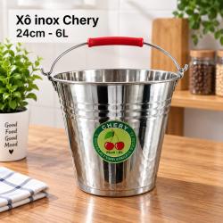 Xô inox Chery 24cm - 6L 
